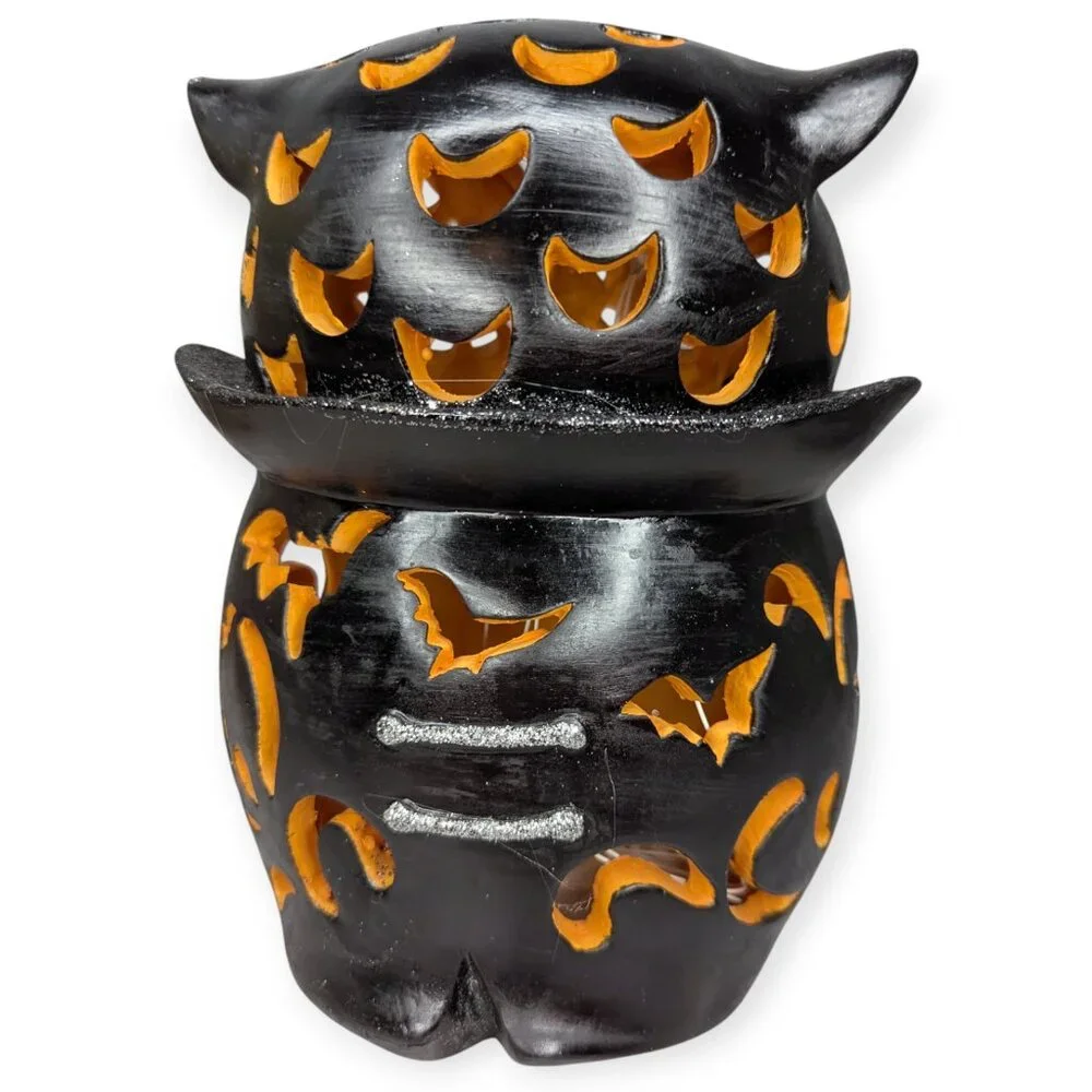 Cracker Barrel Halloween LED Color Changing Owl Decor NIB